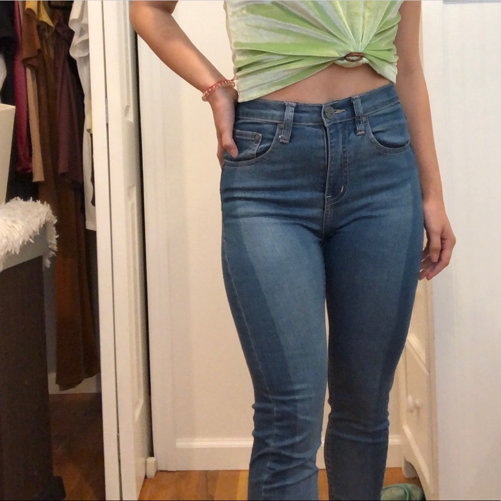 Two toned Neon Blonde high waist jeans